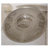 Vintage aluminum embossed pedestal lazy susan