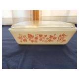 MCM pyrex Gooseberry pink refrigerator dish