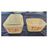 Gooseberry pink pyrex butter dish without lid and