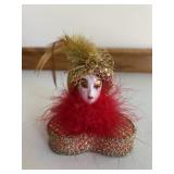 Mardi Gras Mask Hand Painted Porcelain Head