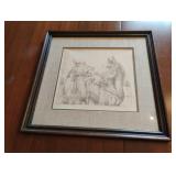 Vintage T. Collins 4-2-71 signed matted framed