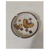 Hand painted butterfly ashtray 5"