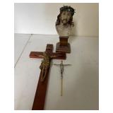 Catholic Crucifixes and Jesus Bust