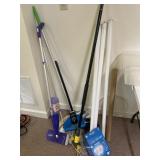 Lot of Brooms, Mops, Light Bulbs