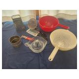 Glass Reem, strainers, grater, flour sifter
