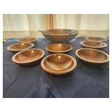 Vintage woodcraftery salad bowl set wooden bowls