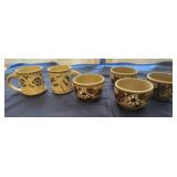 Japanese stoneware cups, pottery small mugs,