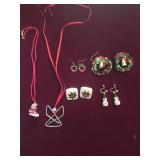 Christmas Necklaces and Earrings (pierced and