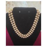 DoublebStrand Silvertone Bead Necklace by Monet