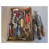 Assorted Tools- Chisels, Punches, Tire Pressure