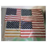 4 American Flags 17"x12"