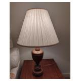 Vintage wood and metal 3 way lamp. 30.5". Works