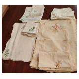 Embroidered place mats and cloth napkins
