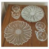 Vintage Hazel Atlas Sunflower Clear Glass Snack