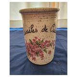 6" pottery floral utensil holder