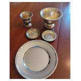 Silver plated small pedestal bowls and small