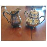 Georgian Court silver soldered creamer and sugar