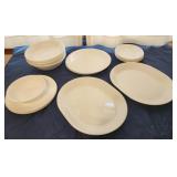 White Corelle dishes, bowls and plates