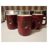 Dark red Drink Holder Mug Plastic With Gold Metal