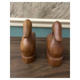 Pair of Wooden Duck Bookends