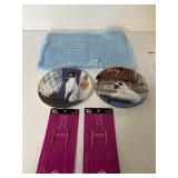 2 Porcelain Siamese Cat Plates with Plate H