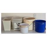 4 Buckets & Small Trash Can