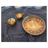 FB Rogers vintage plate and creamer and sugar
