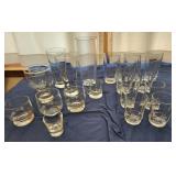 Assorted glassware, barware, beer glasses