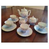Vintage miniature blue and floral hand painted