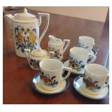 Vintage hand painted blue and gold miniature tea