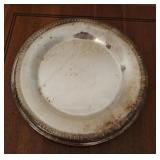 Vintage Silver plated round serving trays 11"