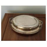 Vintage silver plated serving dish with lid. 12 x