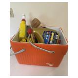 Lot of Cleaning Supplies, Furniture Polish, Cooler