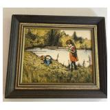 Hand Etched Carlos Rios Artwork in Frame