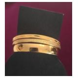 3 Goldtone Bangle Bracelets (by Monet)