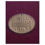 1943 Illinois Licensed Chauffeur Pin