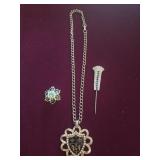 Vintage Hat Pin, Fashion Necklace and Charm