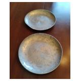 MCM Hand Wrought Floral Aluminum plates 7.5"