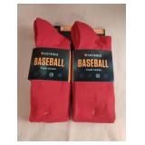 Baseball socks size M. 4 pairs. Red