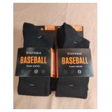 Baseball socks size S. 4 pairs. Black
