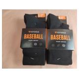 Baseball socks size S. 4 pairs. Black