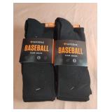 Baseball socks size M. 4 pairs. Black