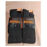 Baseball socks size M. 4 pairs. Black