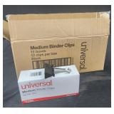 12 boxes 12 ct each universal medium binder clips
