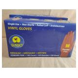 Vinyl gloves. 3-100 ct boxes. Size M