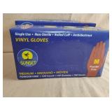 Vinyl gloves. 3-100 ct boxes. Size M