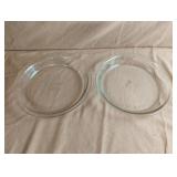 Anchor Hocking and Pyrex glass pie dishes 10"