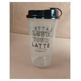 Love Your Latte reusable plastic cups and lids.