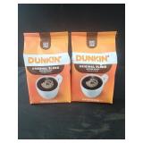 2 DUNKIN MEDIUM ROAST COFFEE 18 OZ