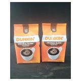 2 DUNKIN MEDIUM ROAST COFFEE 18 oz